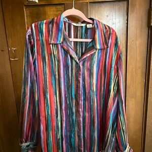 Colorful Striped Button-Up Shirt
